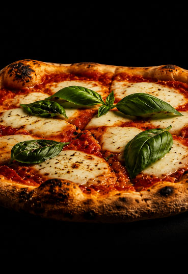 Frisch gebackene Pizza bei Bombolo